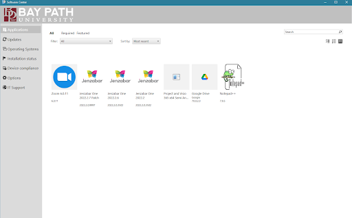 Installing Software via Software Center - Windows 10